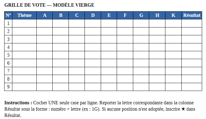 Grille vierge